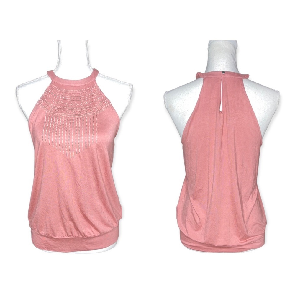 CABLE GAUGE Mauve Tank it’s Aztec Embroidery M NWOT